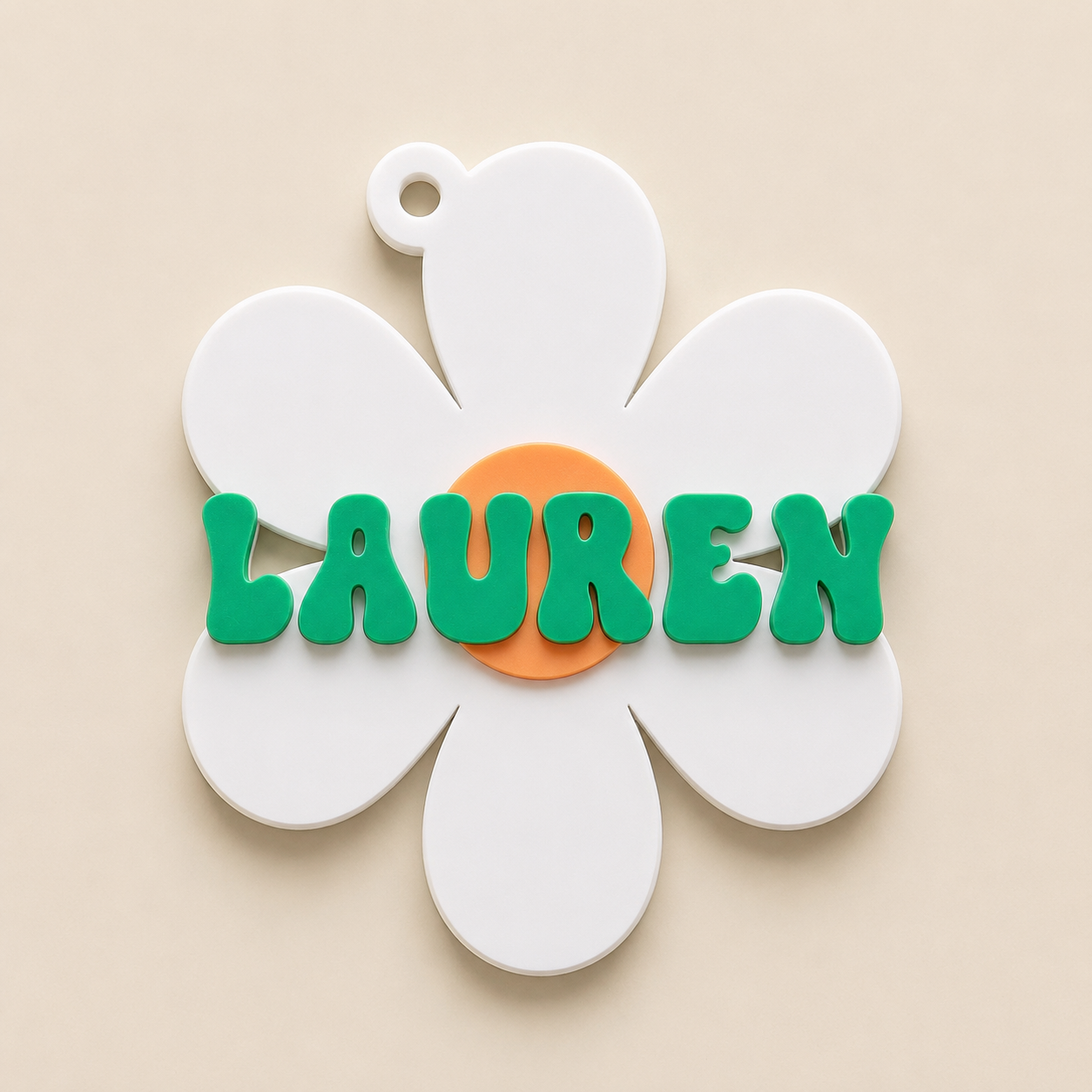 Flower Personalized Name Bag Tag