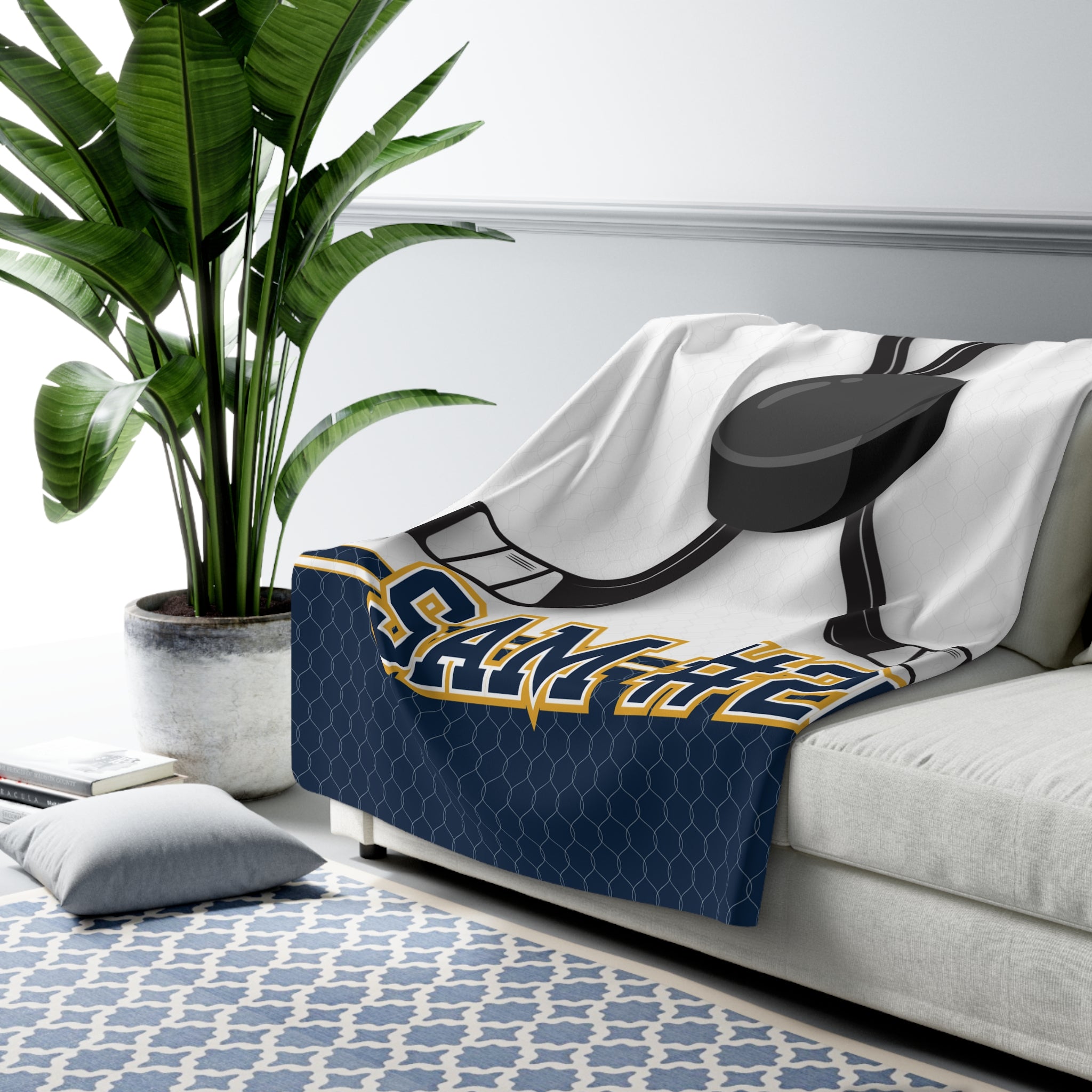 Ice Hockey Sherpa Blanket – Personalized Comfort & Sporty Style