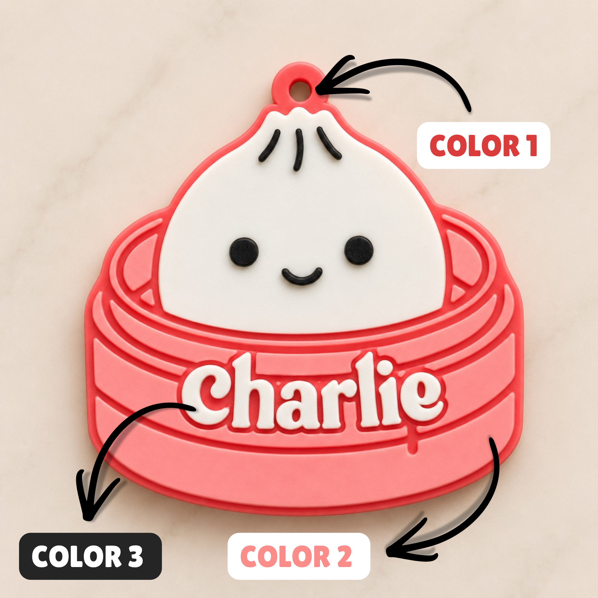 Dumpling Personalized Name Bag Tag