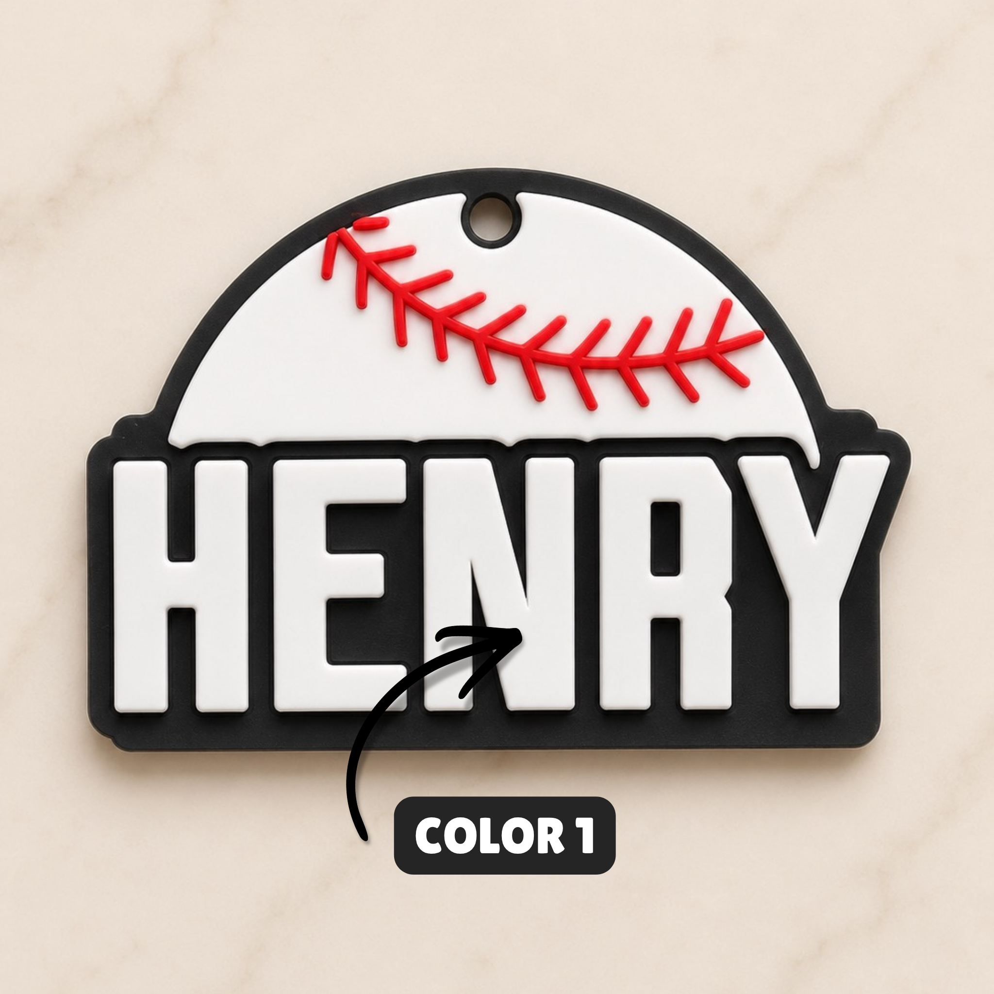 Baseball Personalized Name Bag Tag