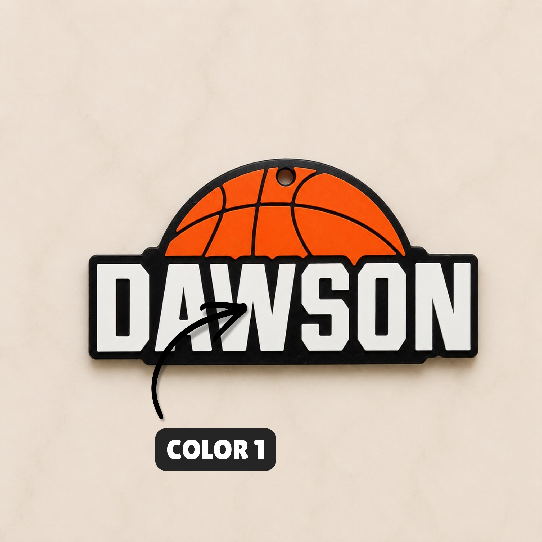 Basketball Personalized Name Bag Tag