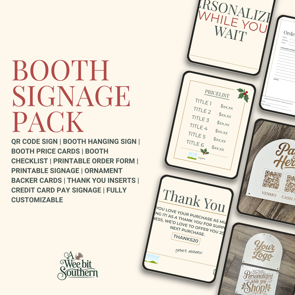 Craft Fair Booth Signage SVG & Printable Bundle