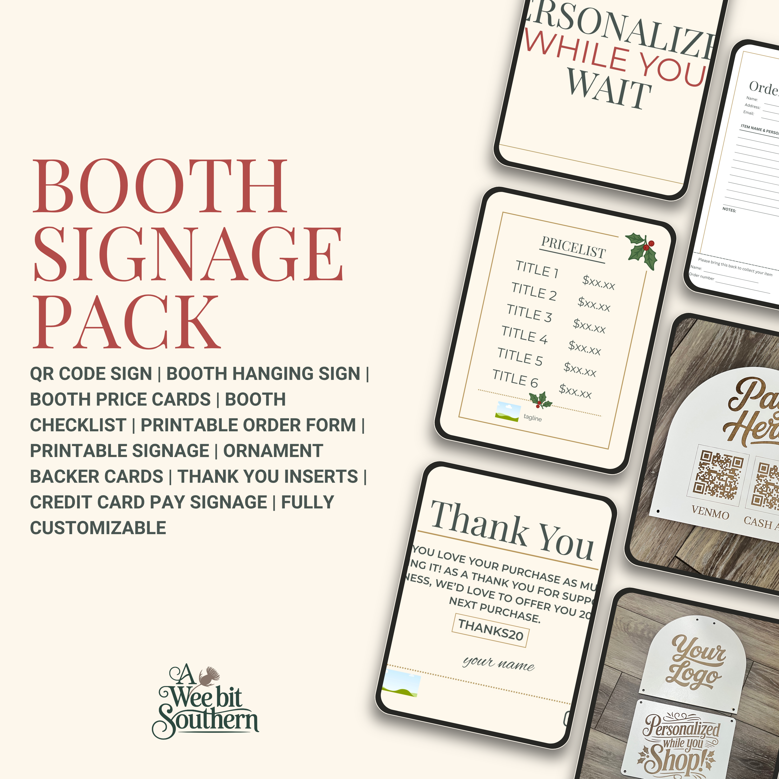 Craft Fair Booth Signage SVG & Printable Bundle