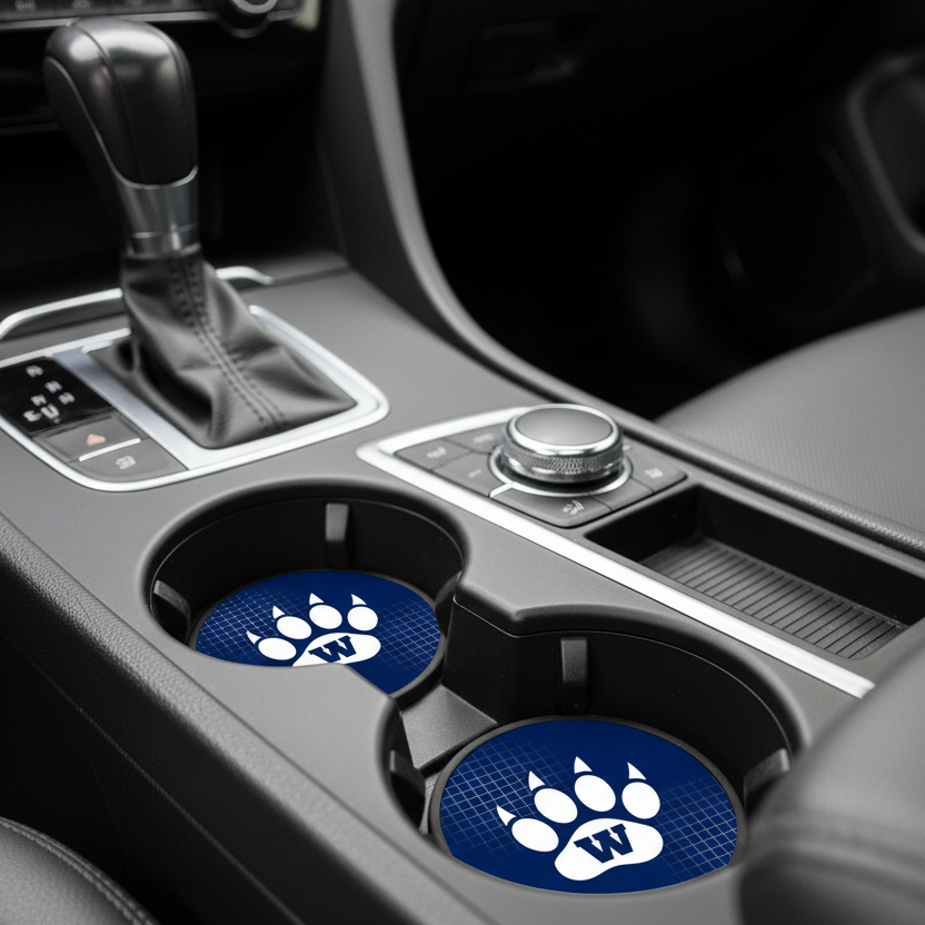 White paw print with a 'W' in a blue circle on a white background