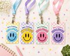 Personalized Teacher Hall Pass - Smiley Face