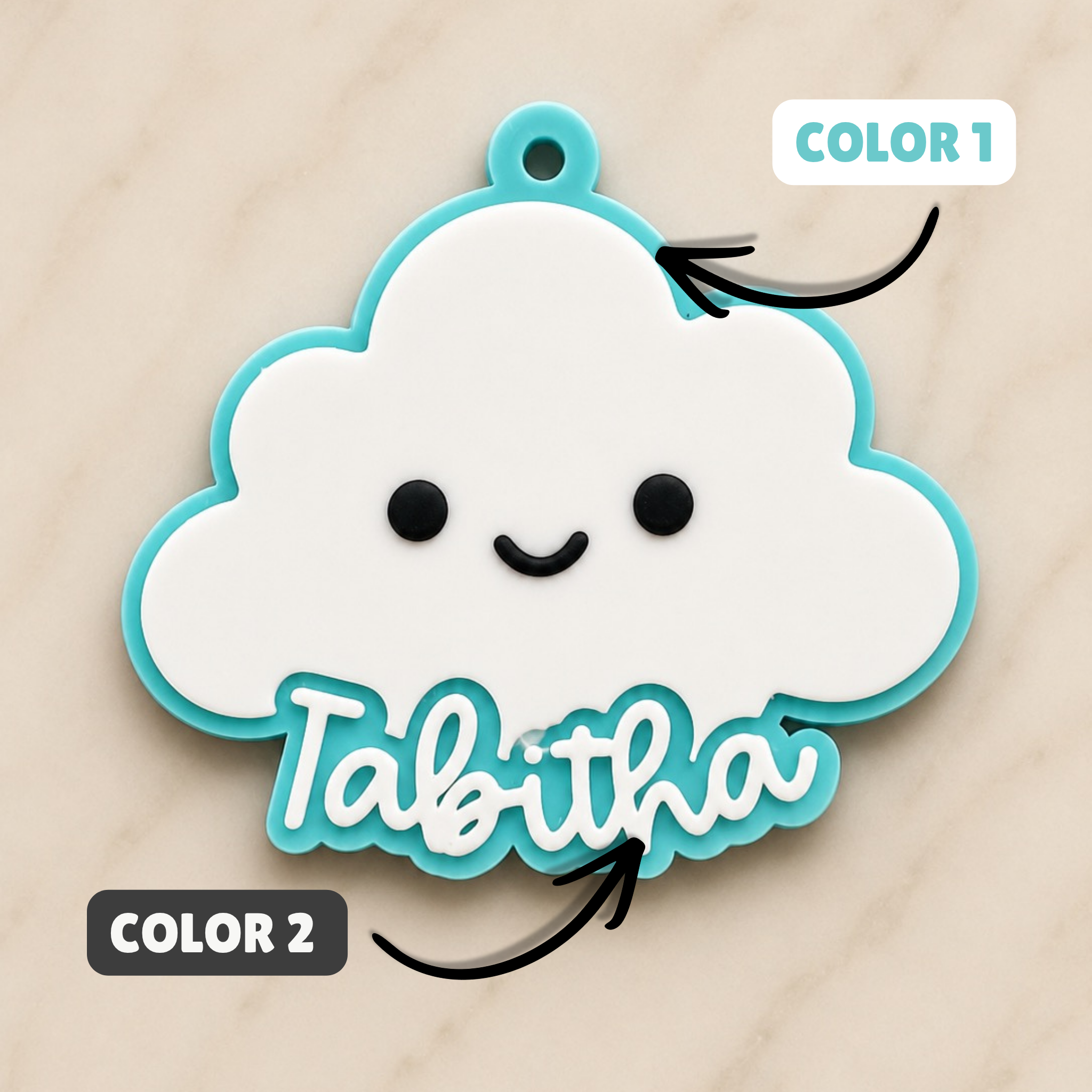 Cloud Personalized Name Bag Tag