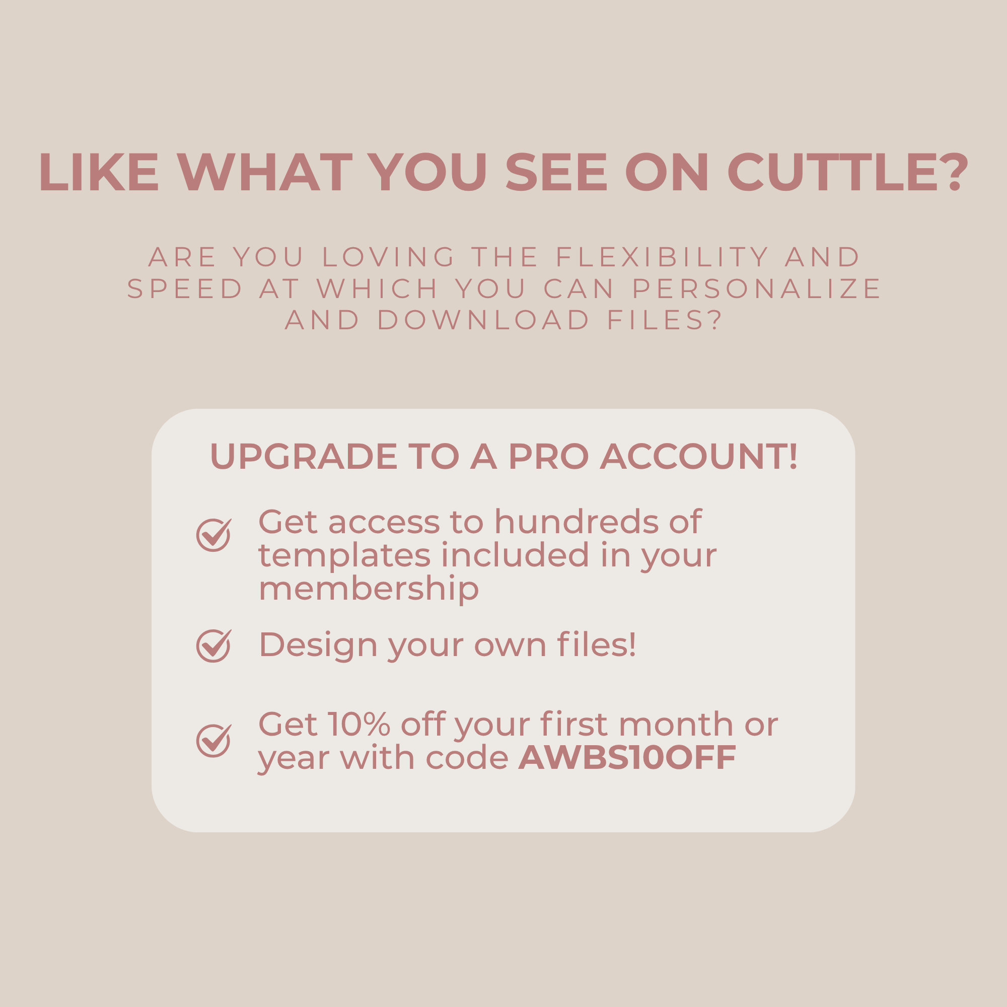 Cuttle Pro membership discount promotional graphic