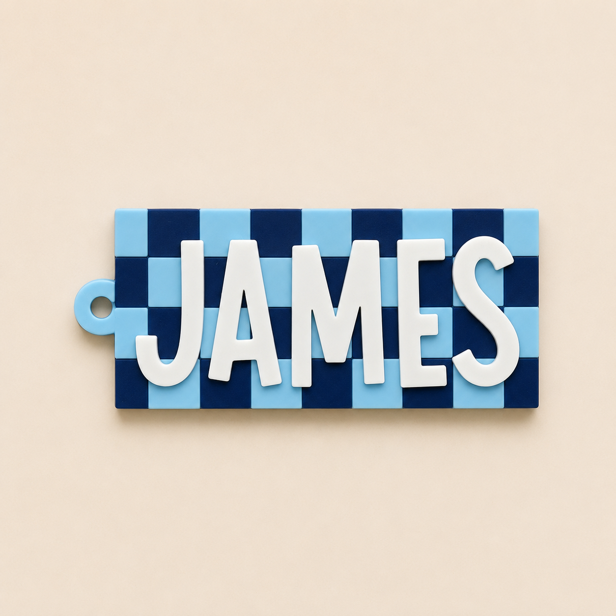 Checkered Name Personalized Name Bag Tag