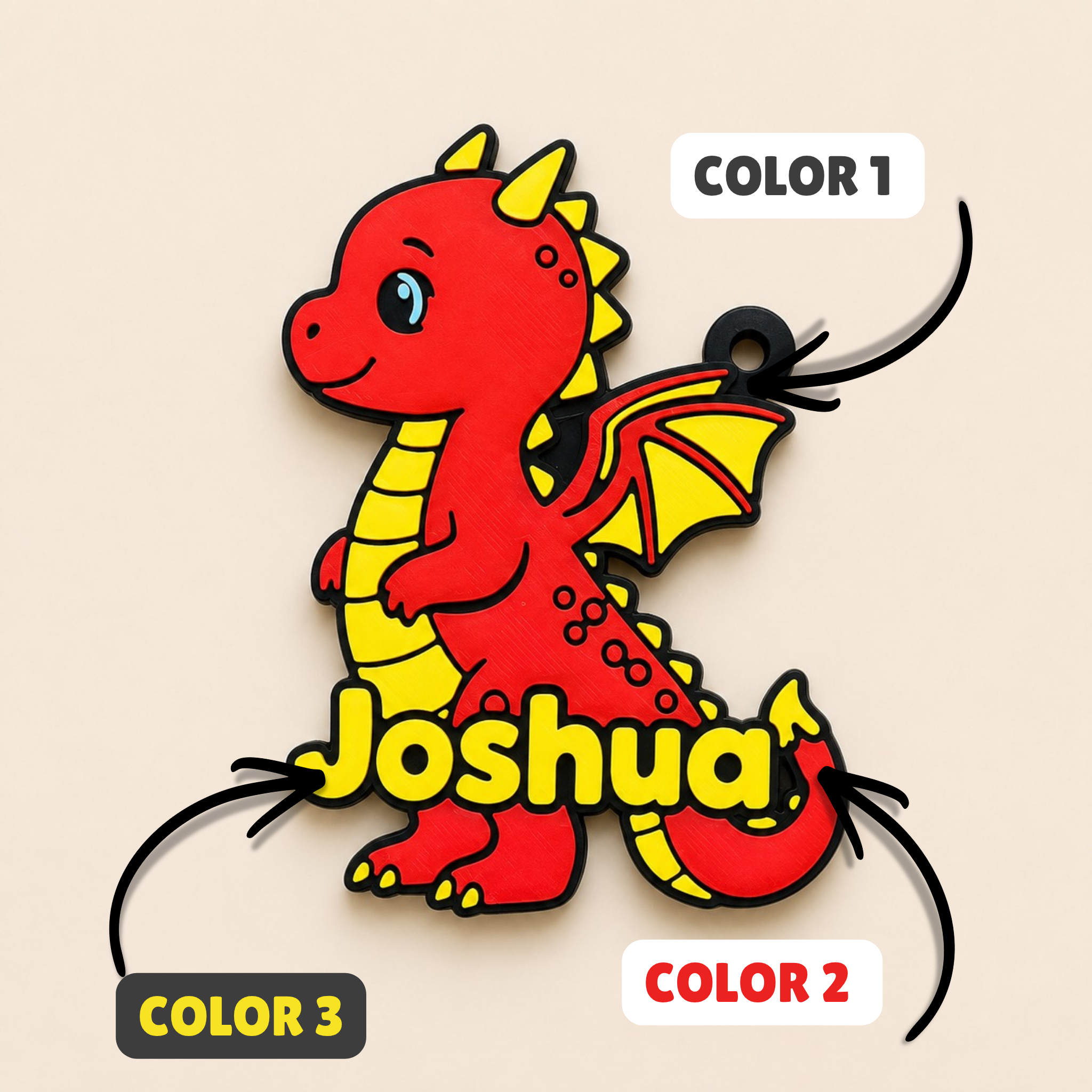 Dragon Personalized Name Bag Tag