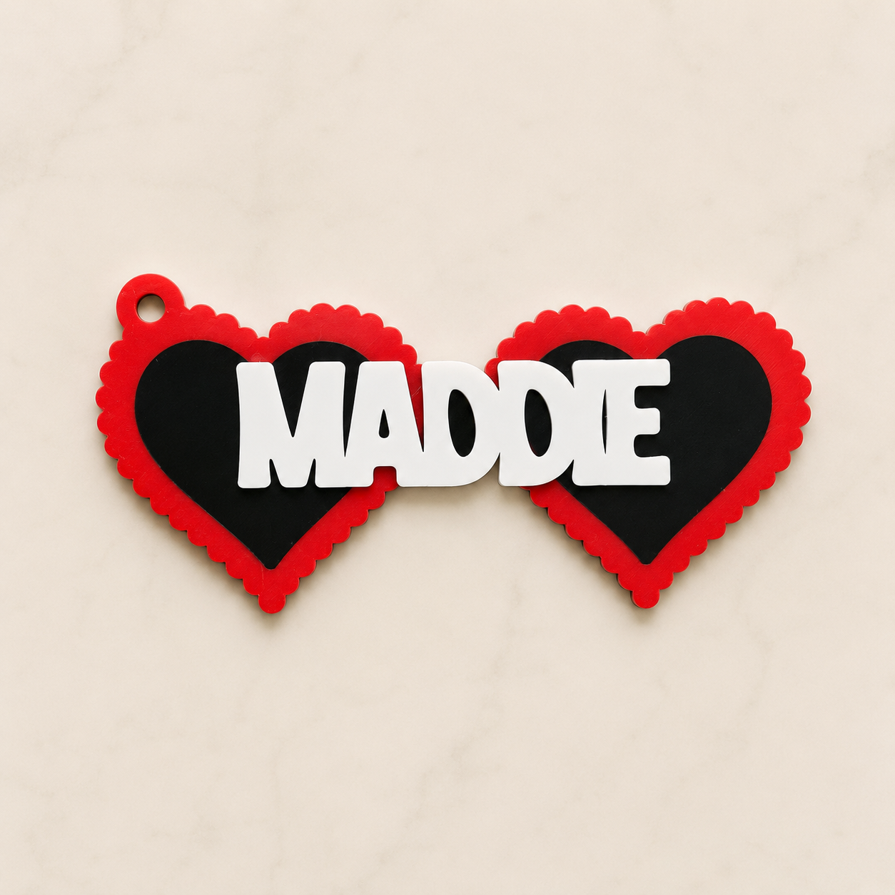 Heart Glasses Personalized Name Bag Tag