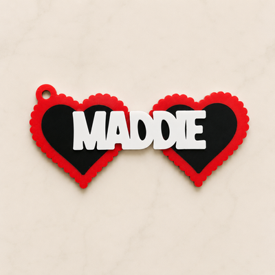 Heart Glasses Personalized Name Bag Tag