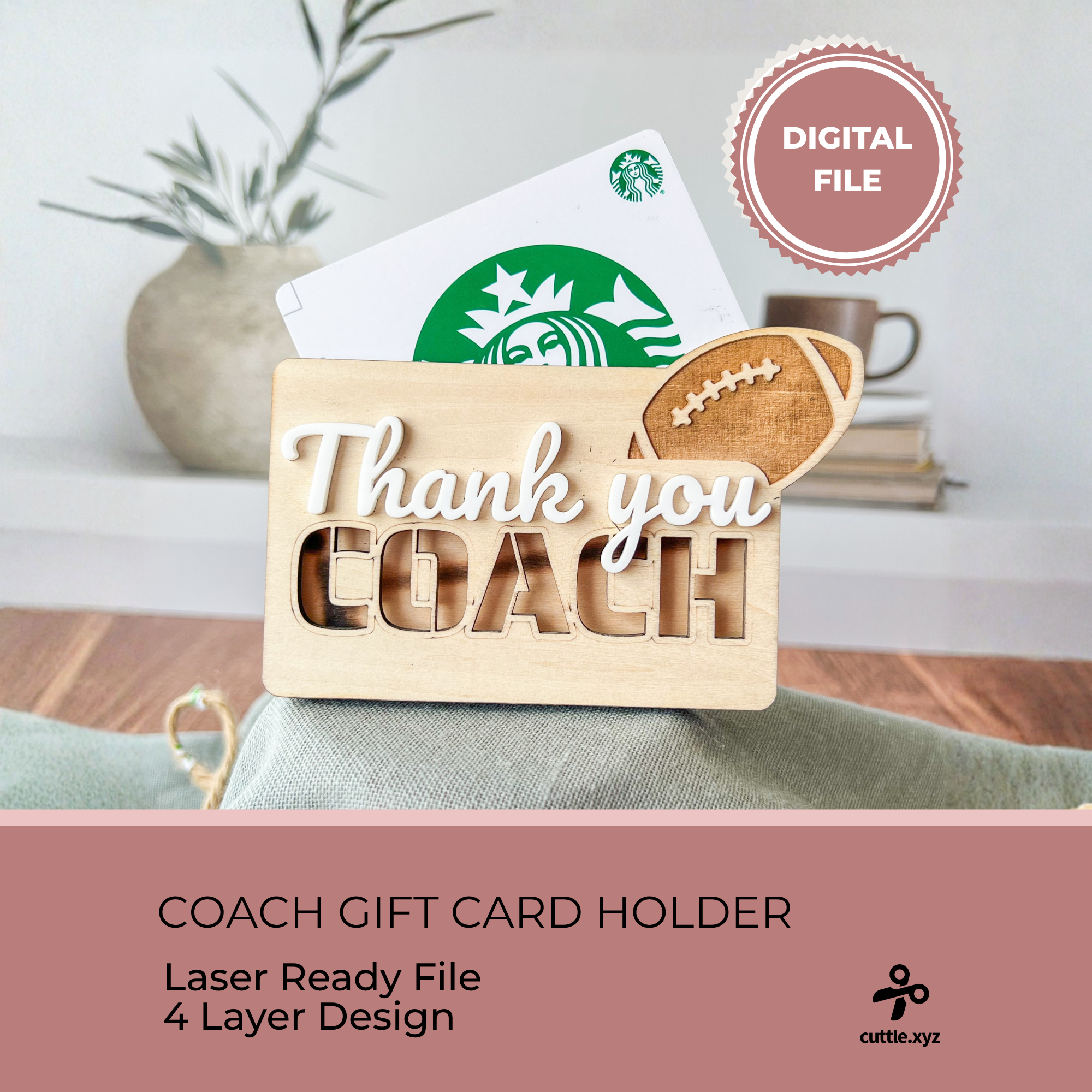 Coach Gift Card Holder SVG File