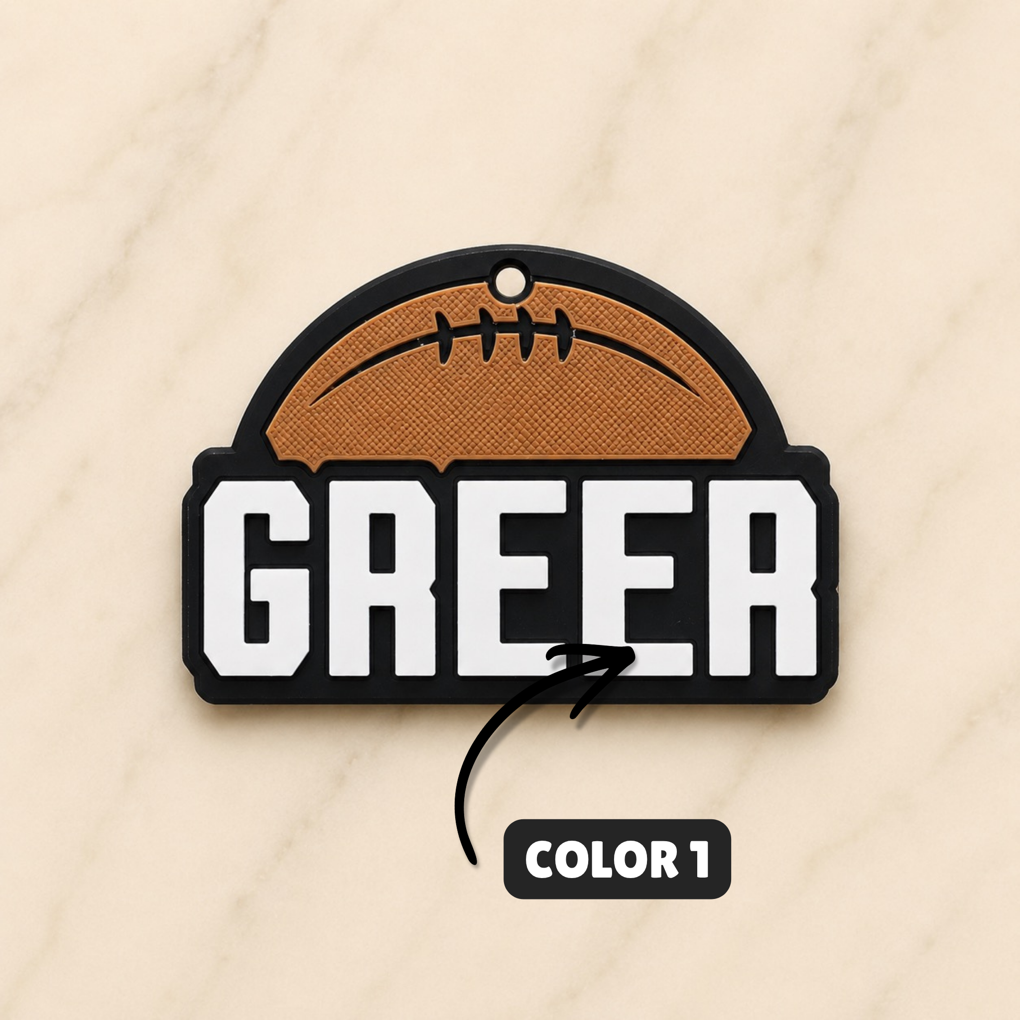 Football Personalized Name Bag Tag
