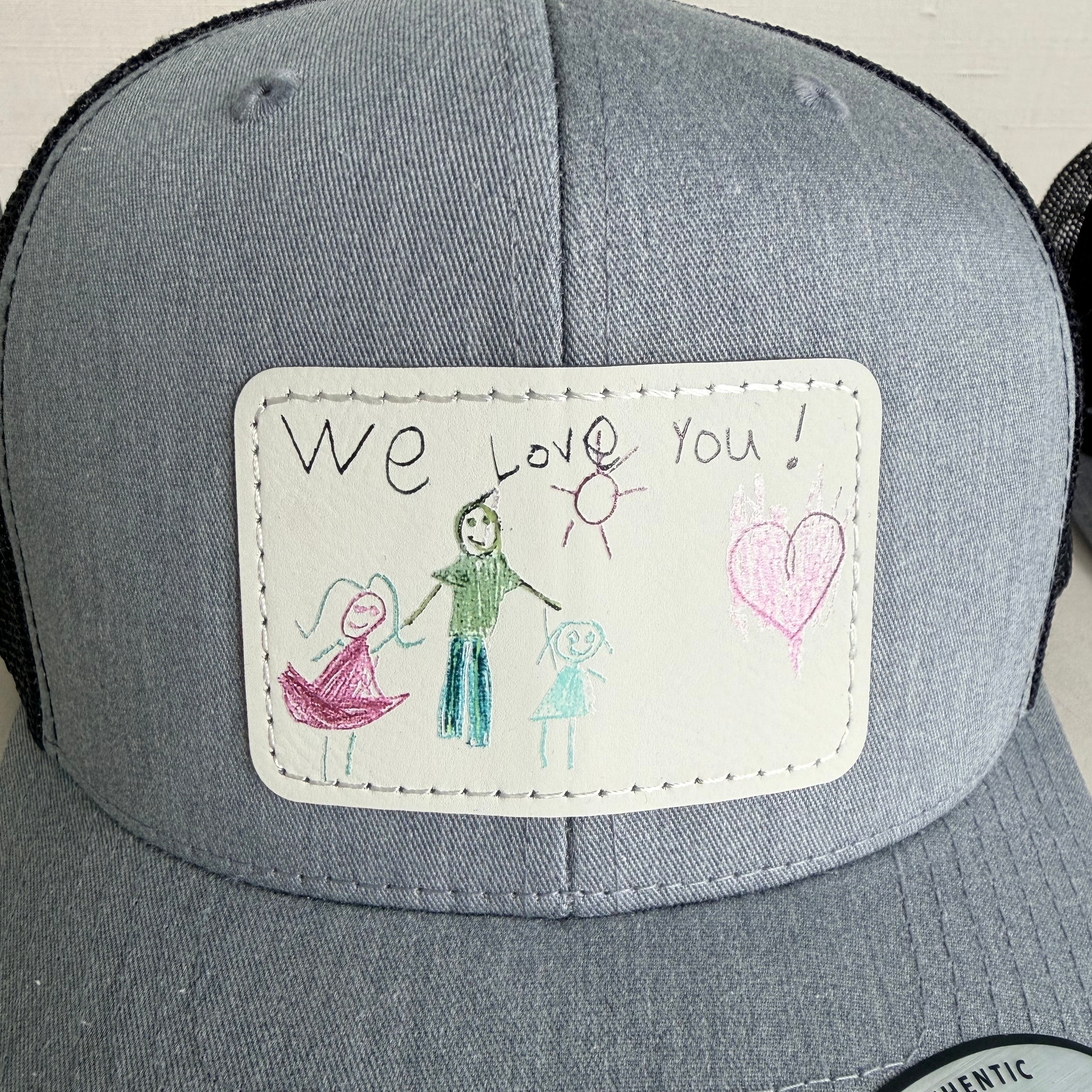 Dad or Grandpa hat - FULL COLOR Children's drawing or handwriting