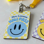 Personalized Teacher Hall Pass - Smiley Face