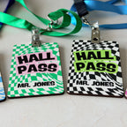 Personalized Teacher Hall Pass - Retro