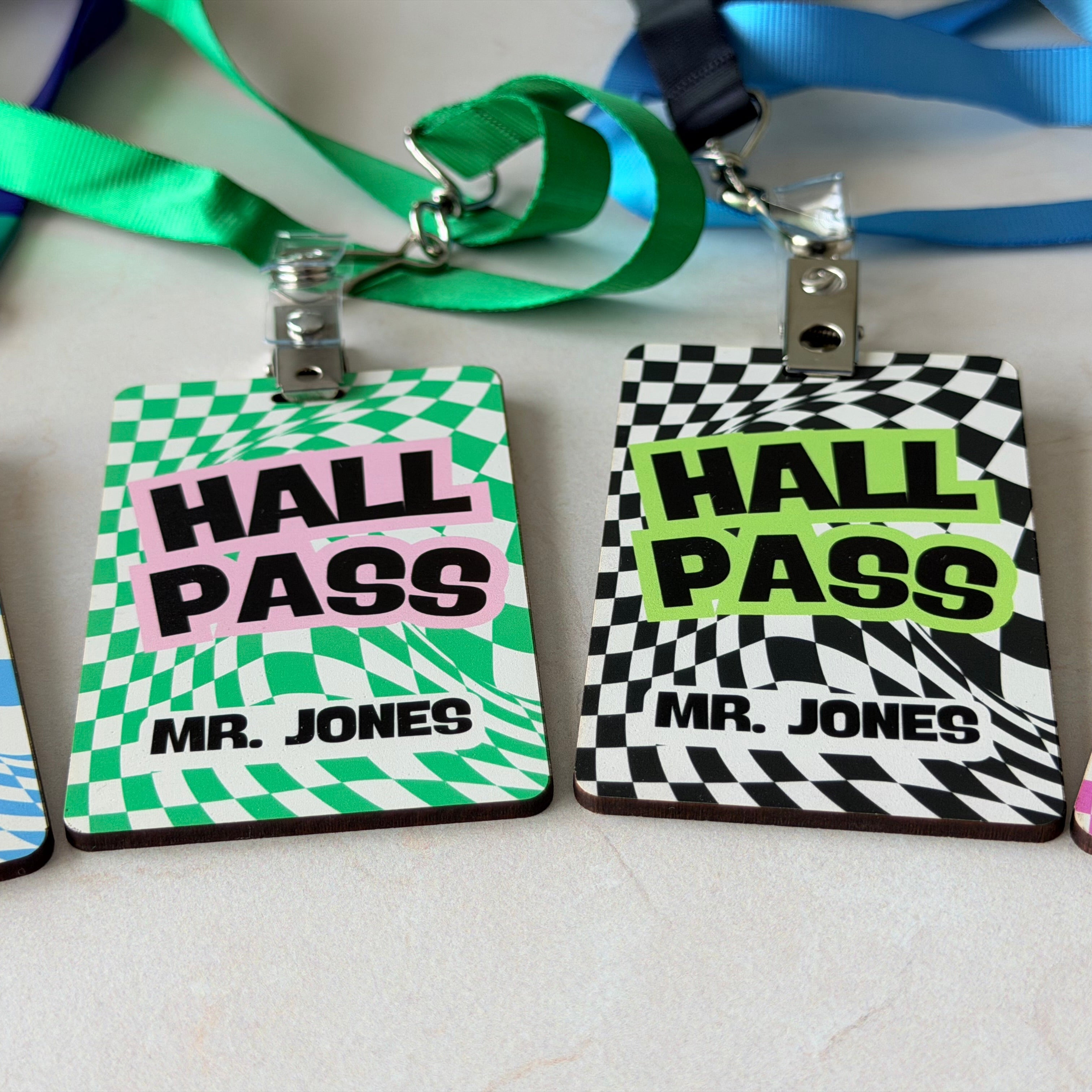 Personalized Teacher Hall Pass - Retro