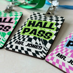 Personalized Teacher Hall Pass - Retro
