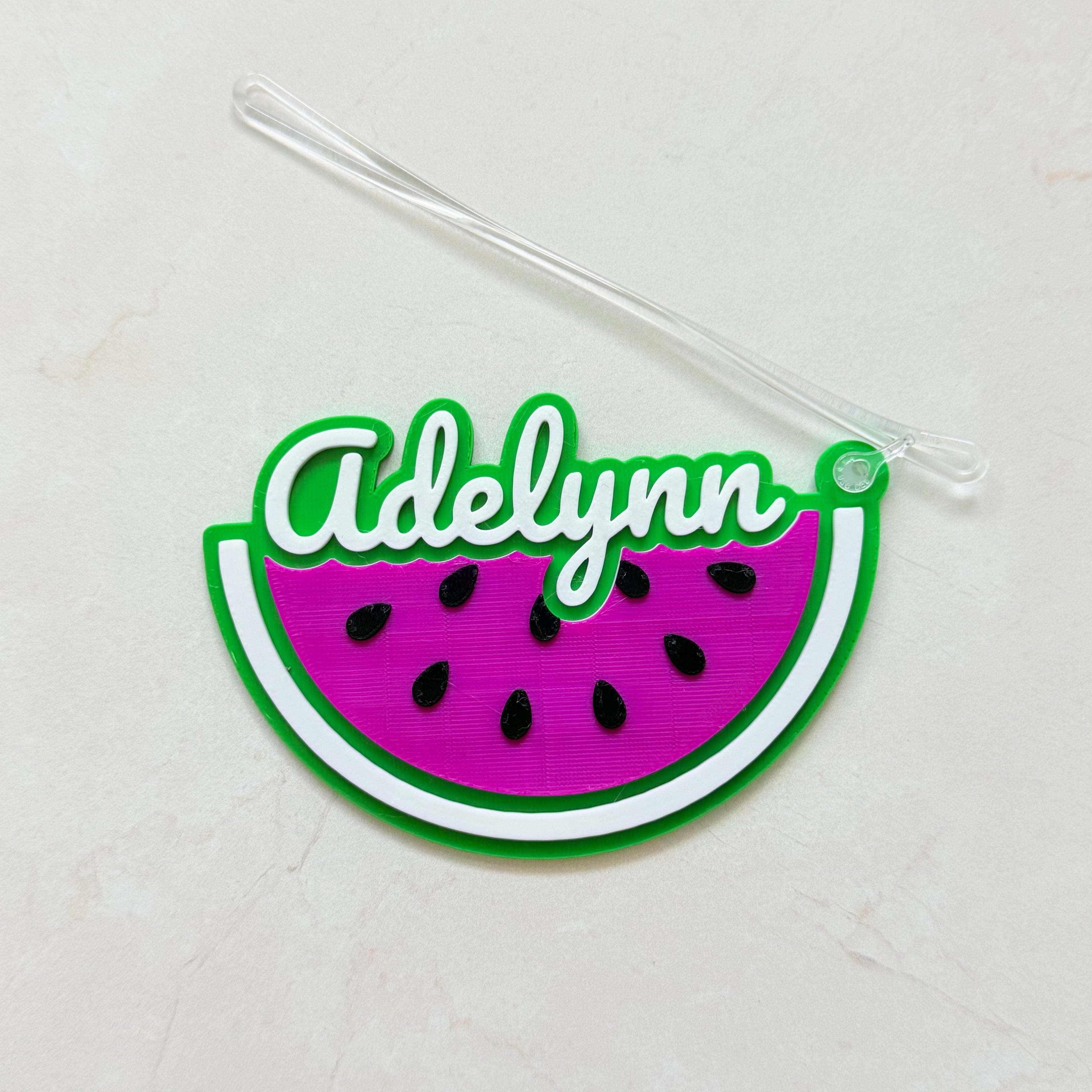 Watermelon Personalized Name Bag Tag