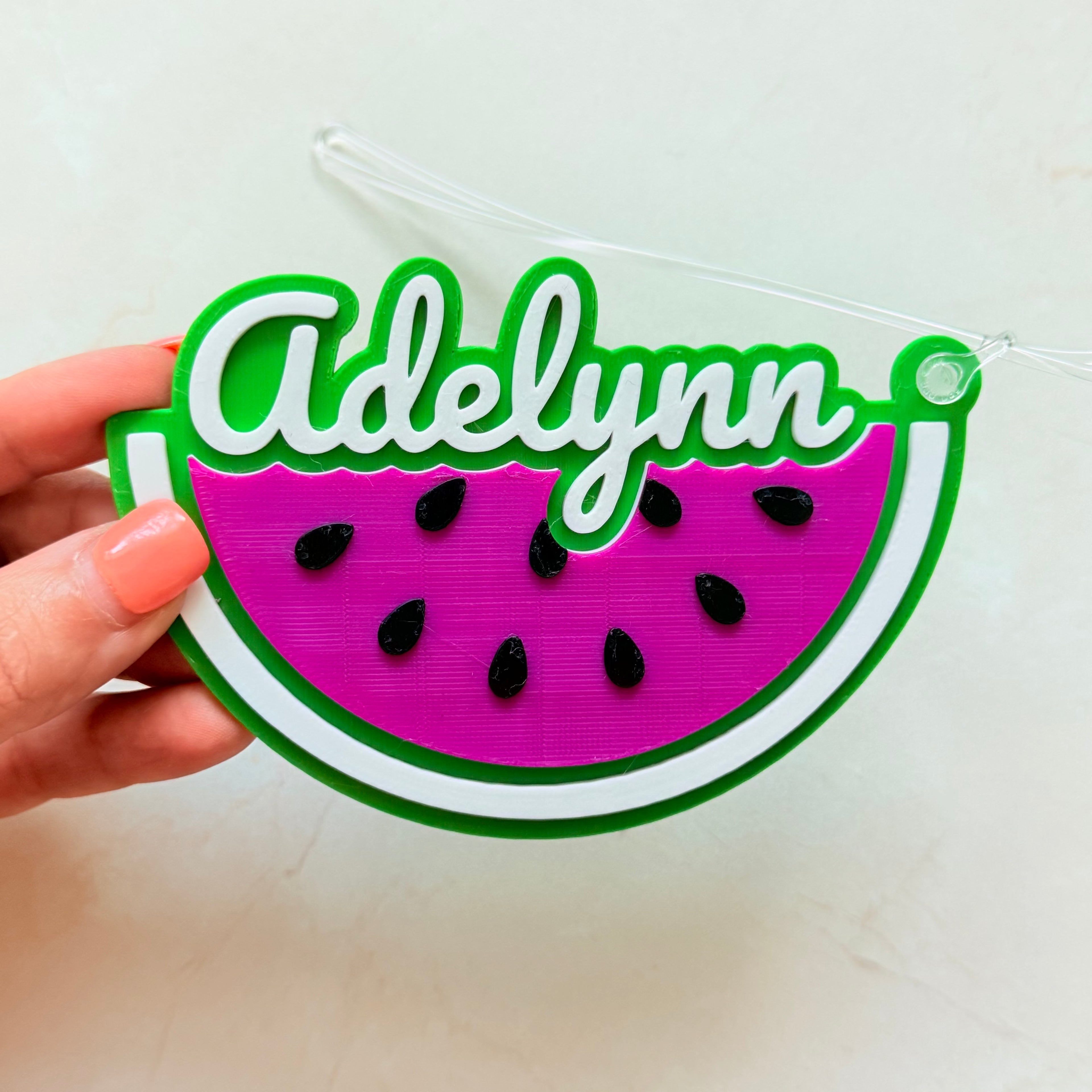 Watermelon Personalized Name Bag Tag