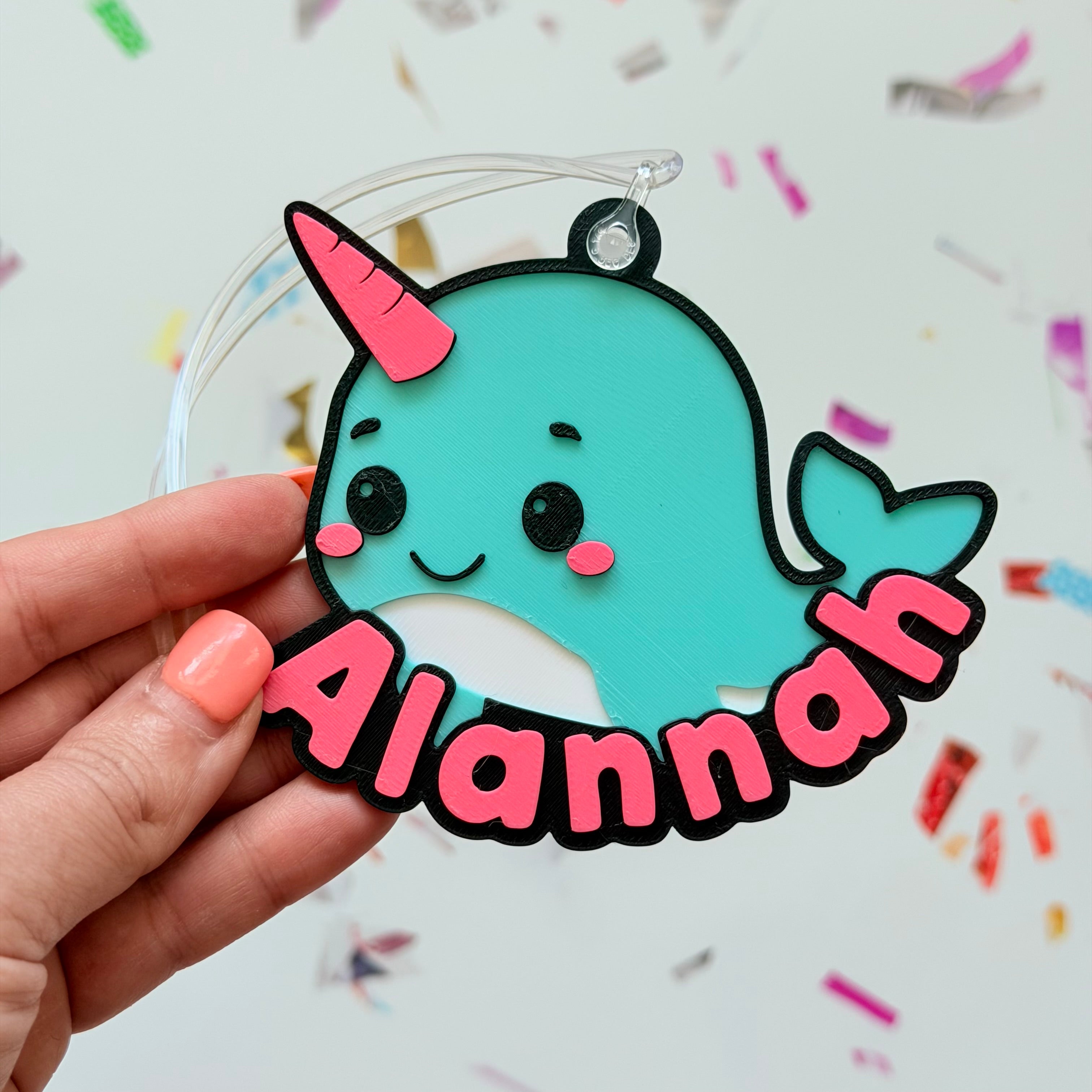 Narwhal Personalized Name Bag Tag