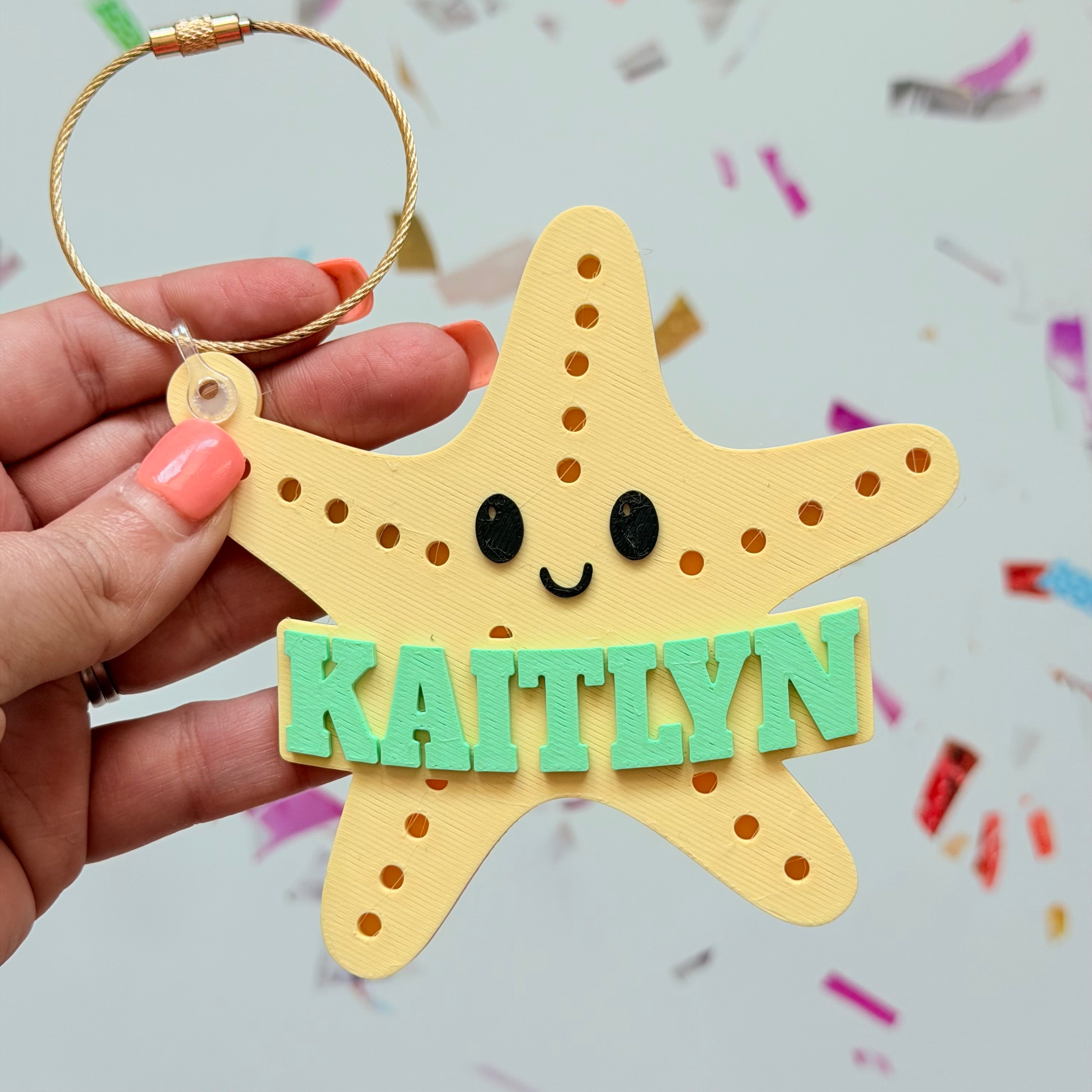 Starfish Personalized Name Bag Tag