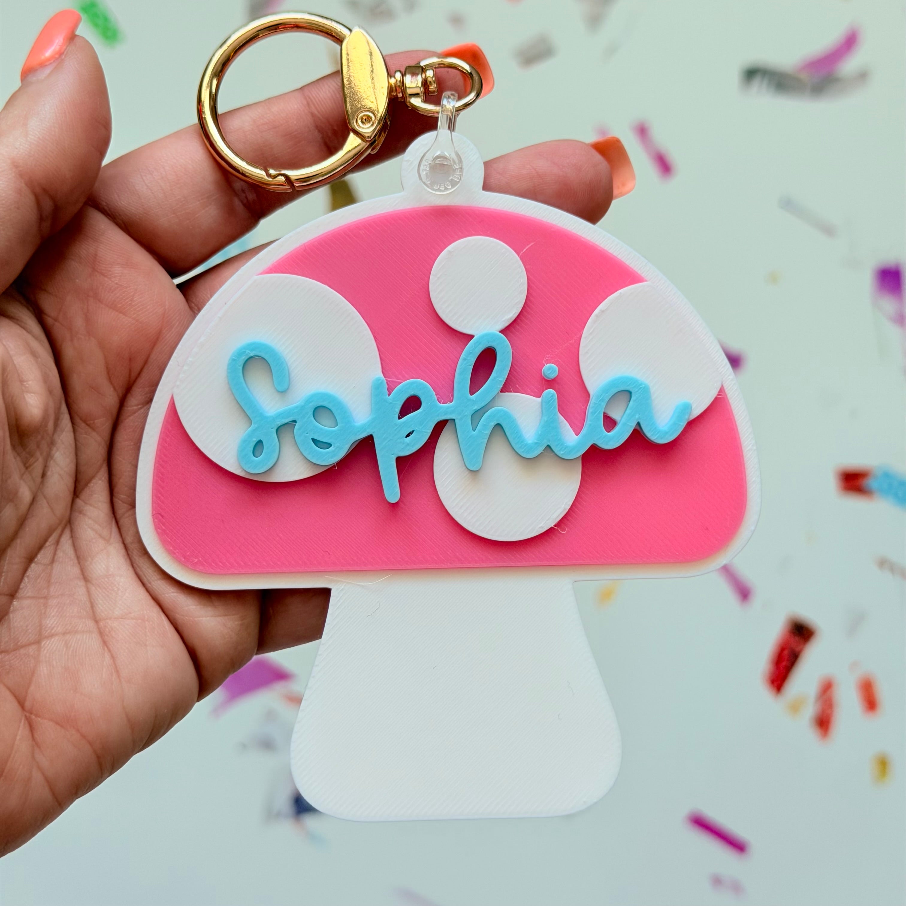Toadstool Personalized Name Bag Tag