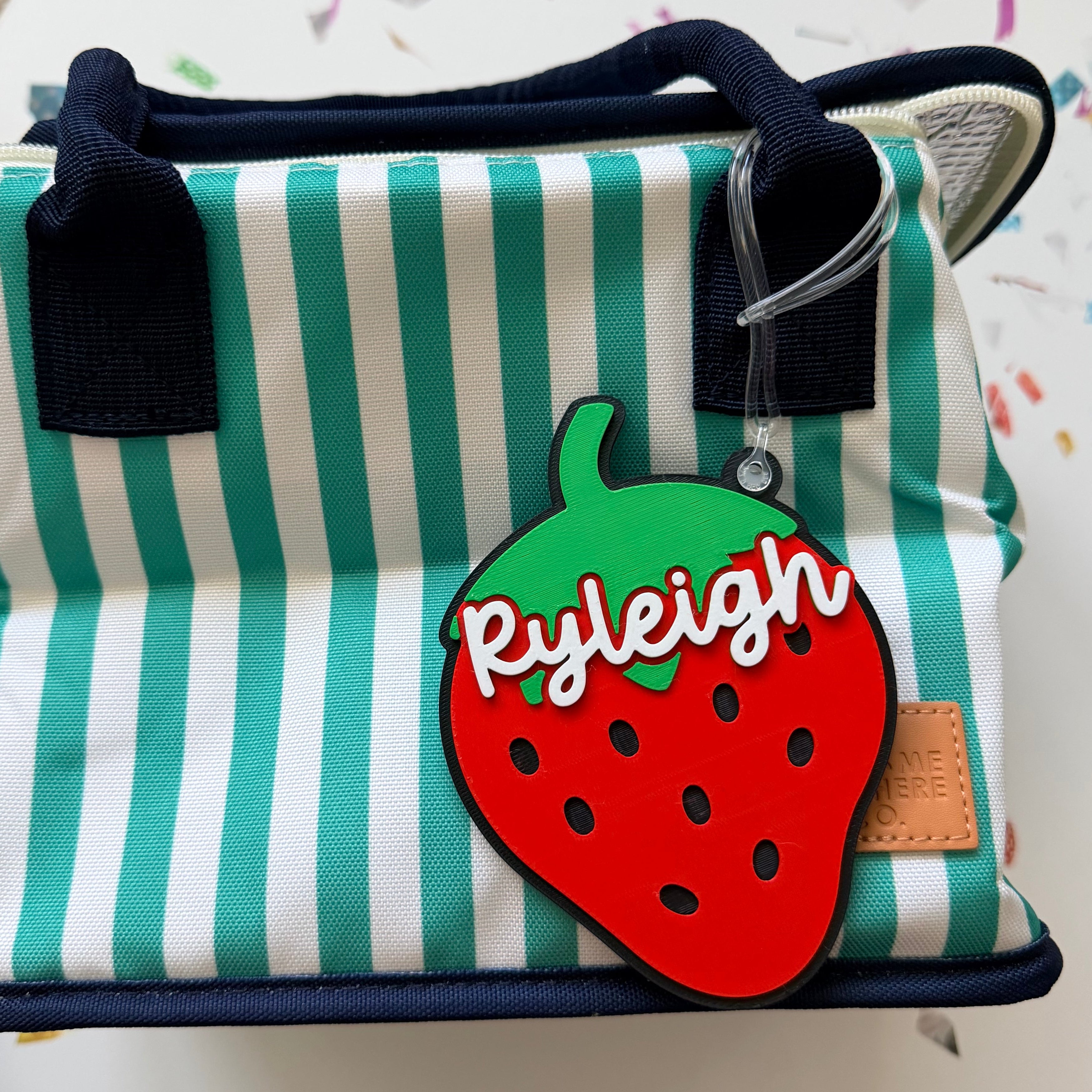 Strawberry Personalized Name Bag Tag