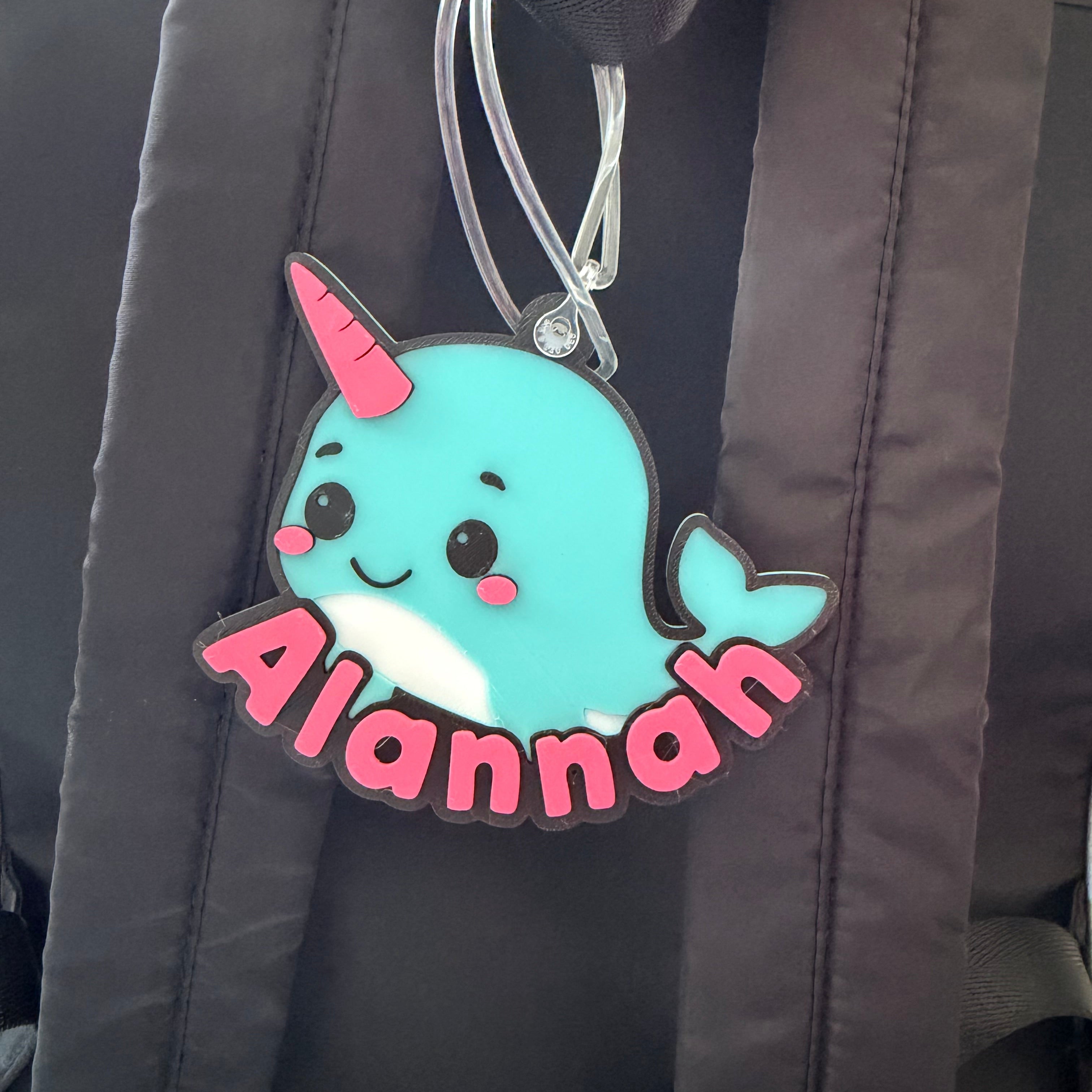 Narwhal Personalized Name Bag Tag