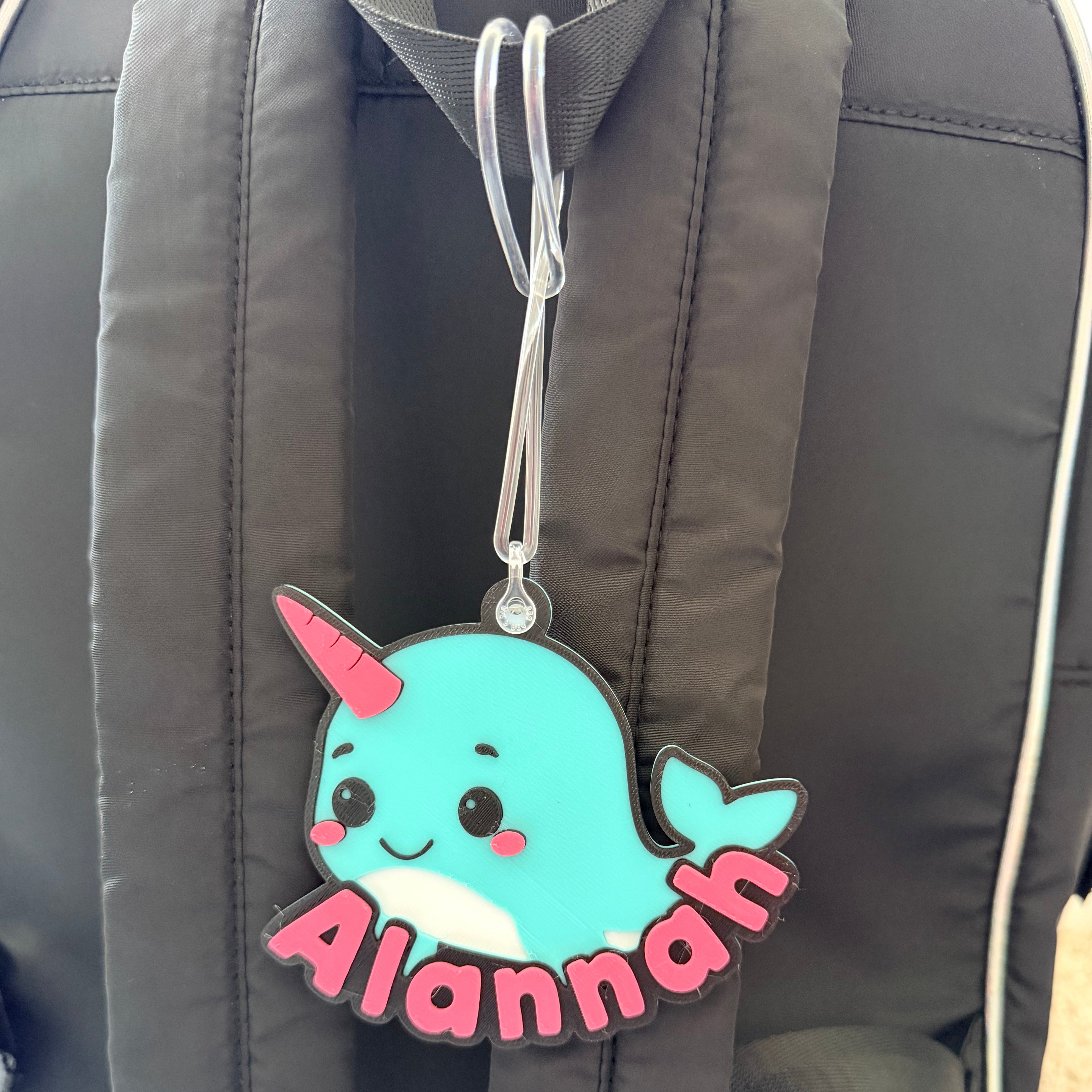 Narwhal Personalized Name Bag Tag