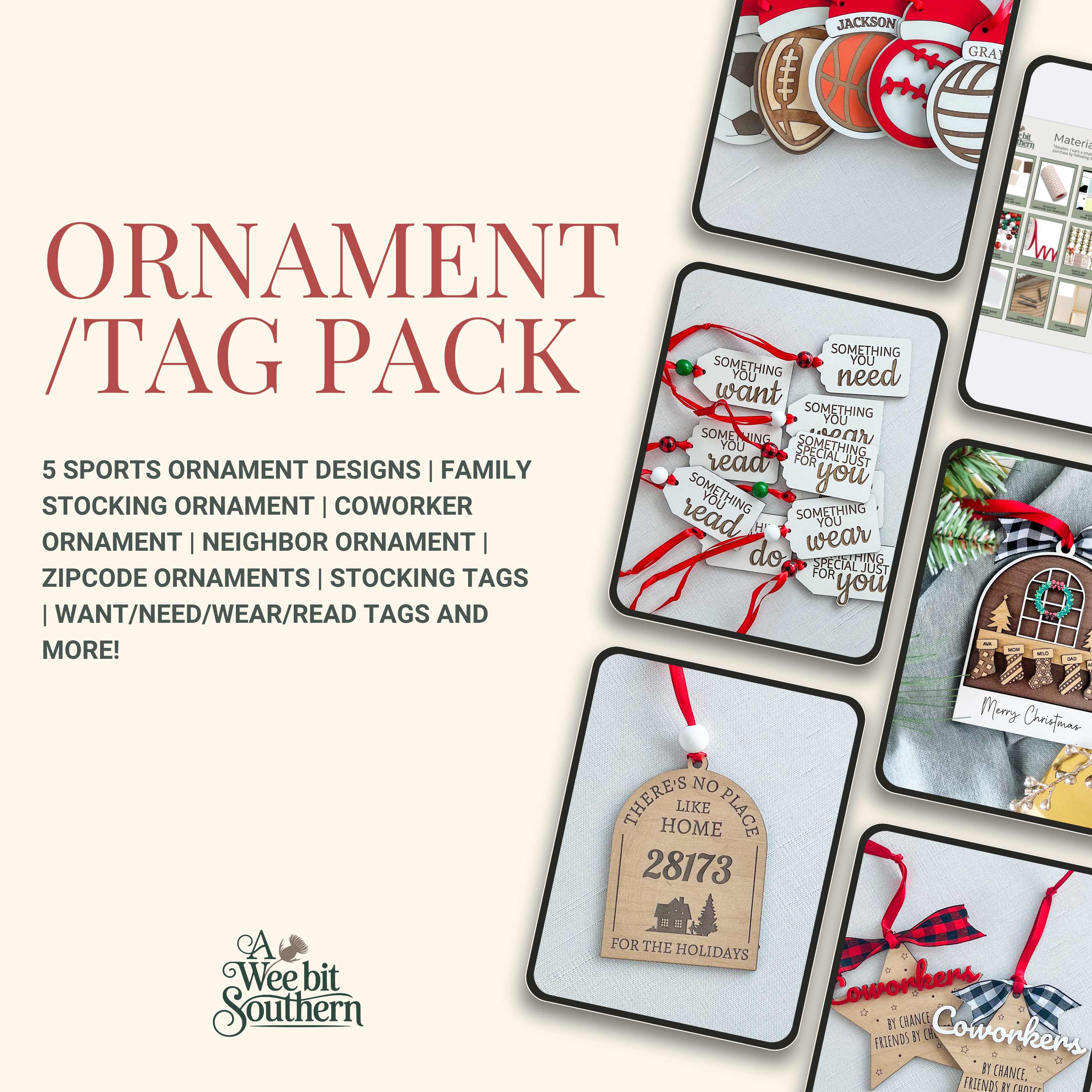 Christmas Ornament & Gift Tag SVG Bundle