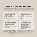 Personalized pencil holder gift packaging SVG file design preview