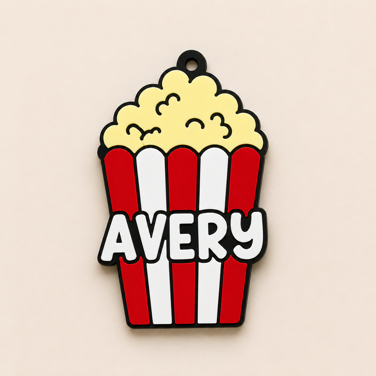 Popcorn Bucket Personalized Name Bag Tag