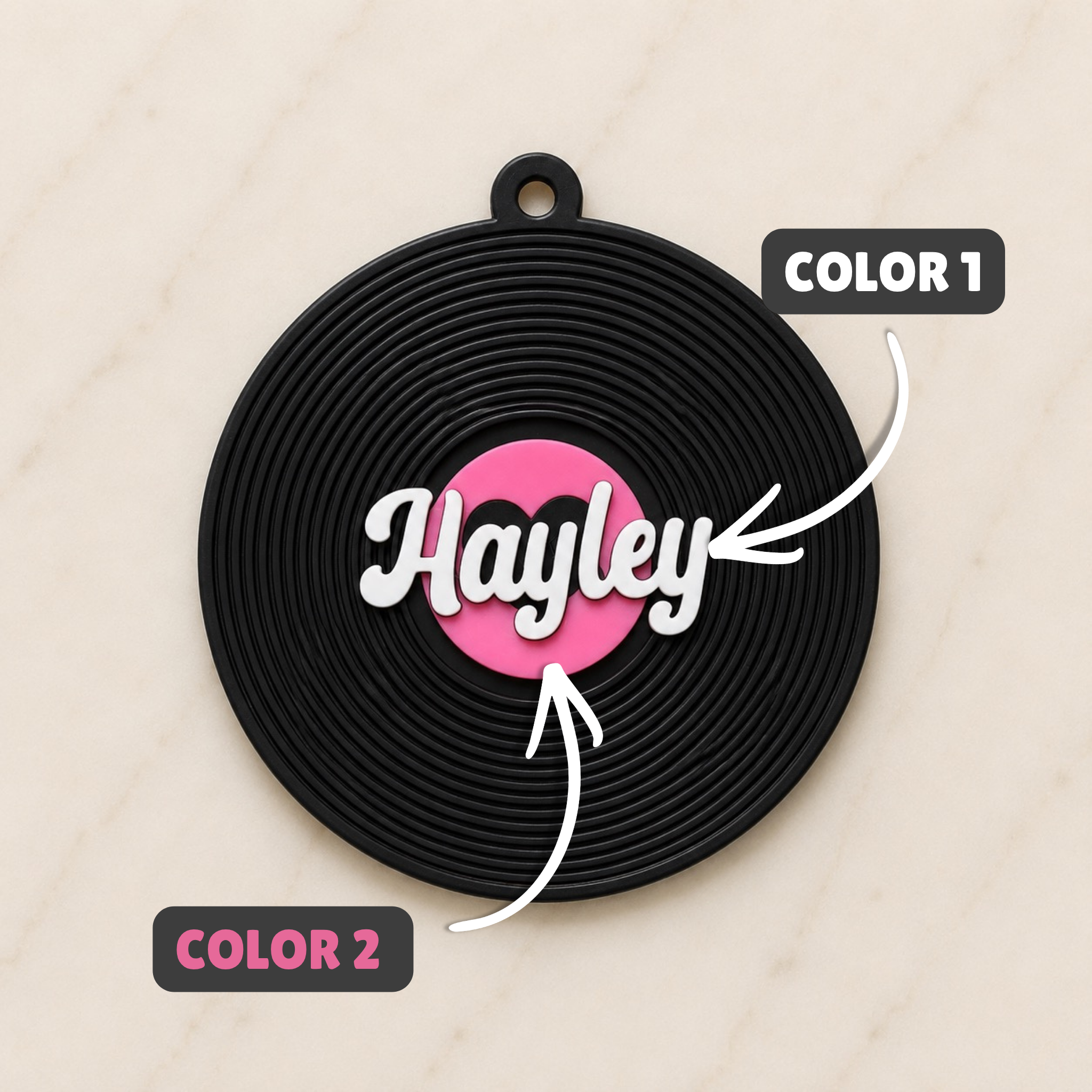Record Personalized Name Bag Tag
