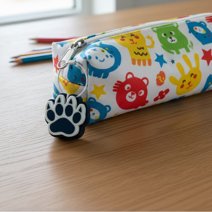 Custom school mascot clicker keychain personalized with school logo and colors
