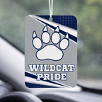 Custom school spirit car air freshener — personalized with school mascot