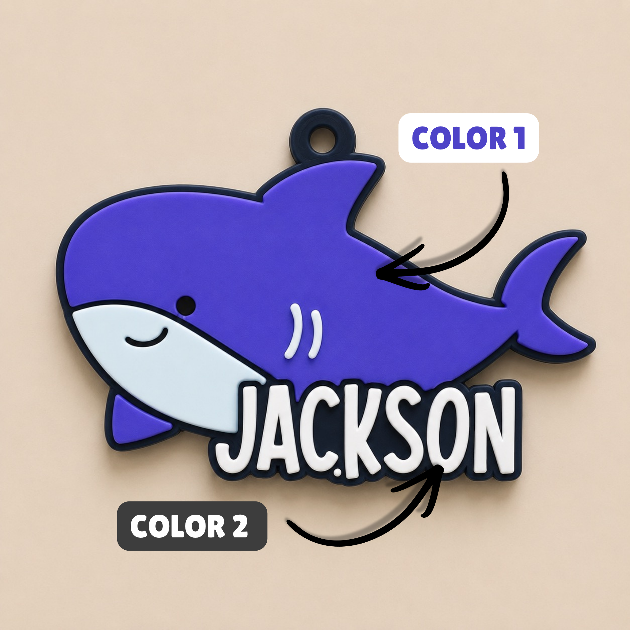 Shark Personalized Name Bag Tag