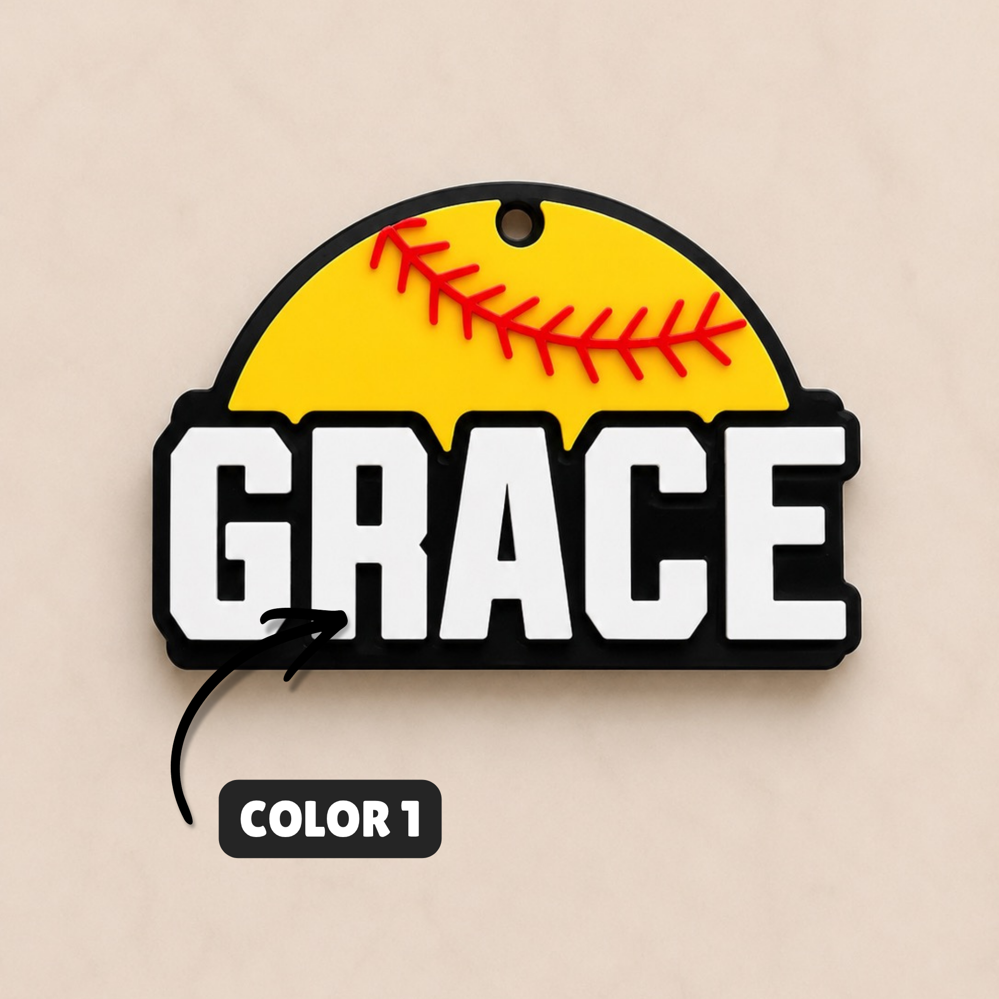 Softball Personalized Name Bag Tag