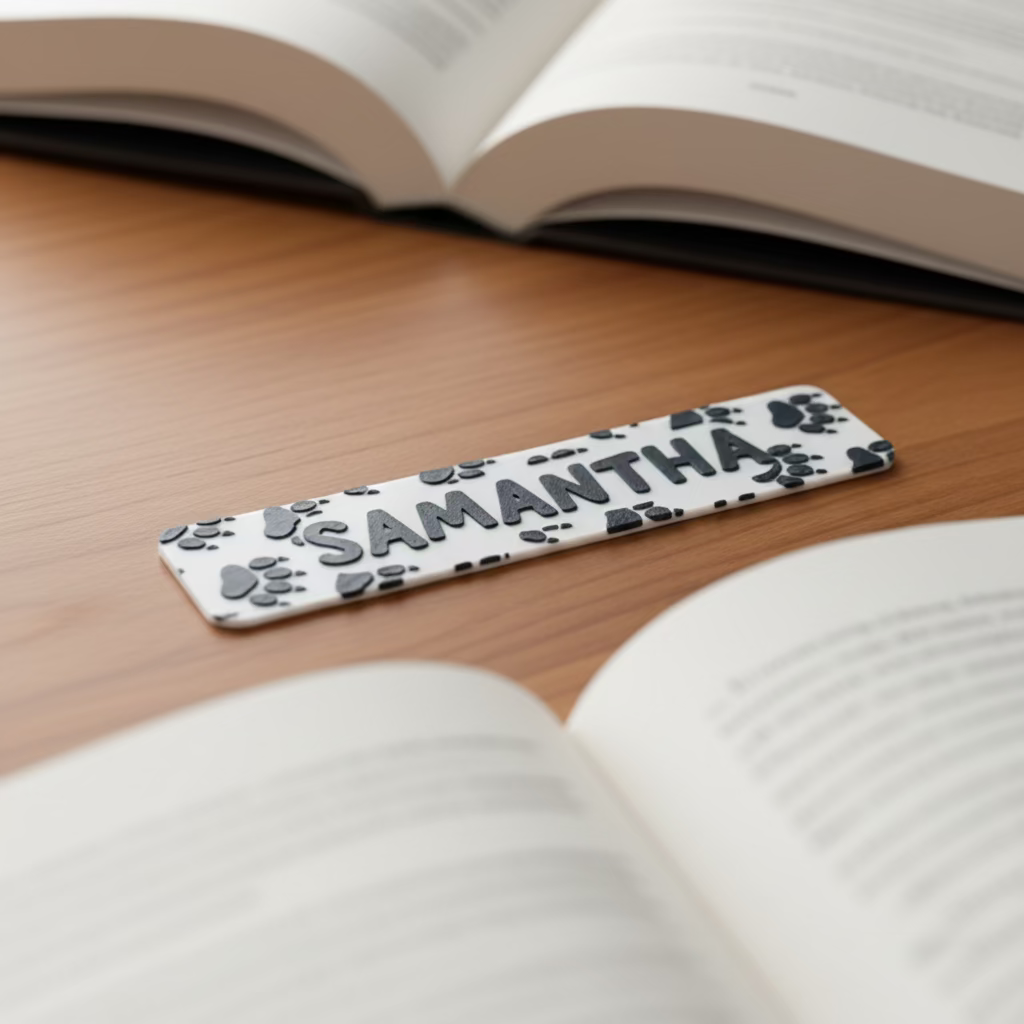 Custom school spirit bookmark personalized with school mascot and colors