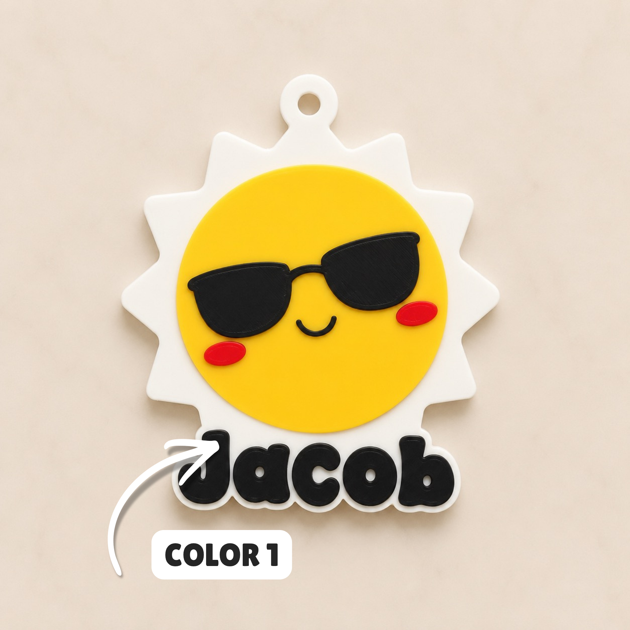 Sunshine Personalized Name Bag Tag