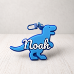 T-Rex-shaped personalized acrylic bag tag