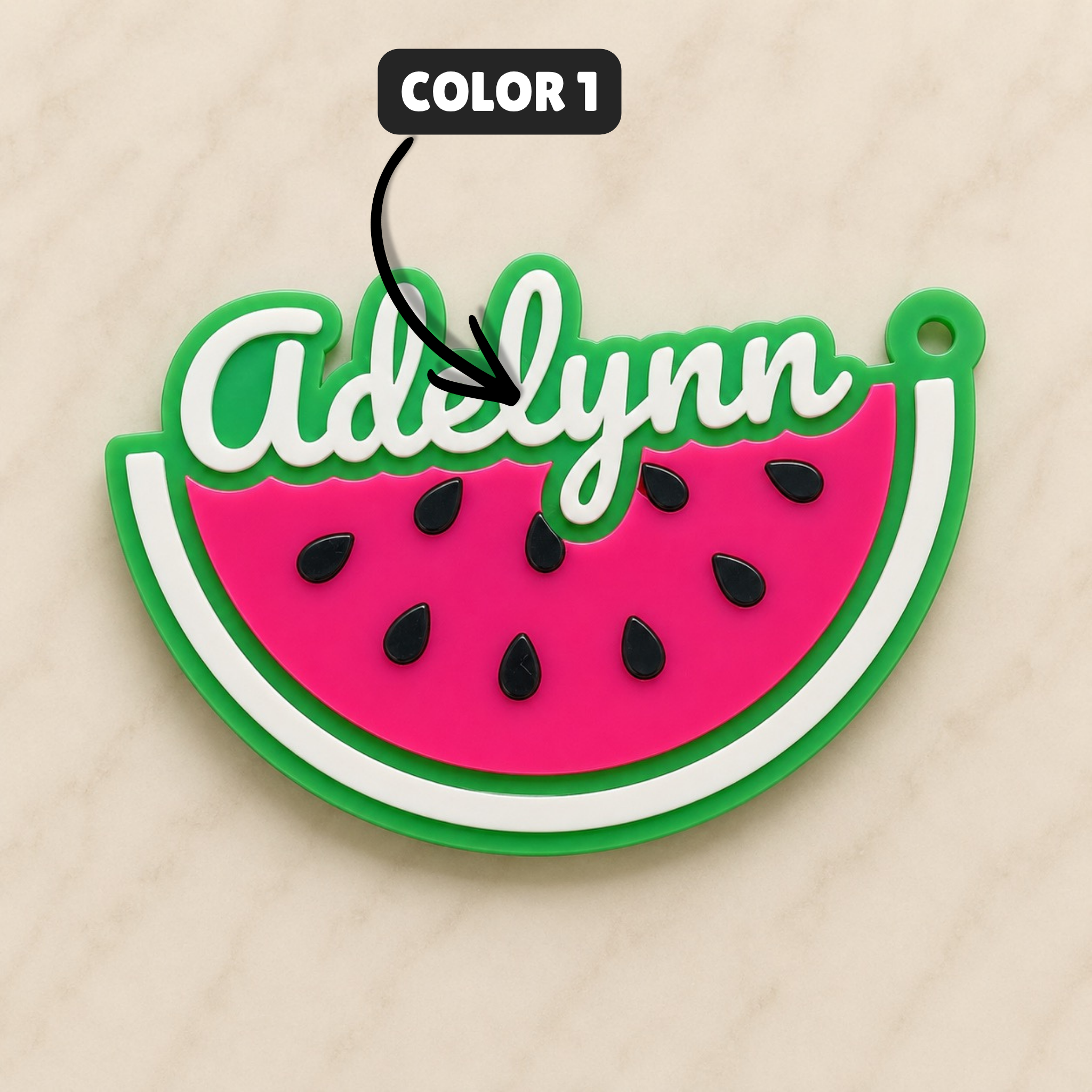 Watermelon Personalized Name Bag Tag