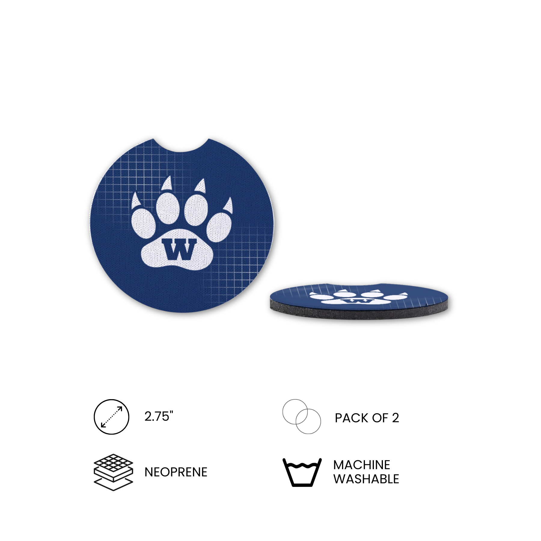 Warriors Car Cup Coasters – Set of 2