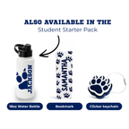 Custom school spirit 18oz water bottle personalized with school name and mascot