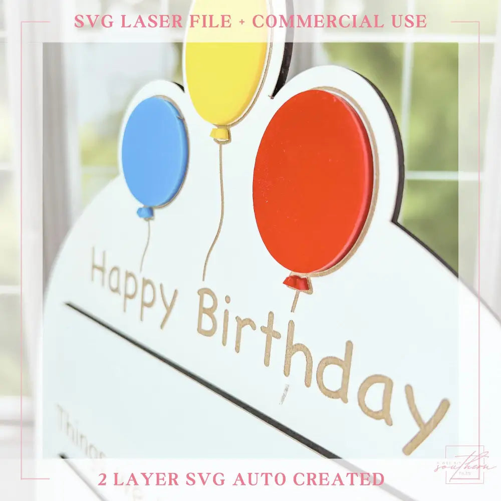 Birthday Message Board SVG File - Digital File