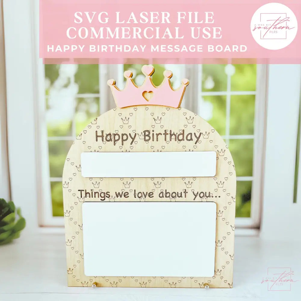 Birthday Princess message board prop SVG File - Digital File