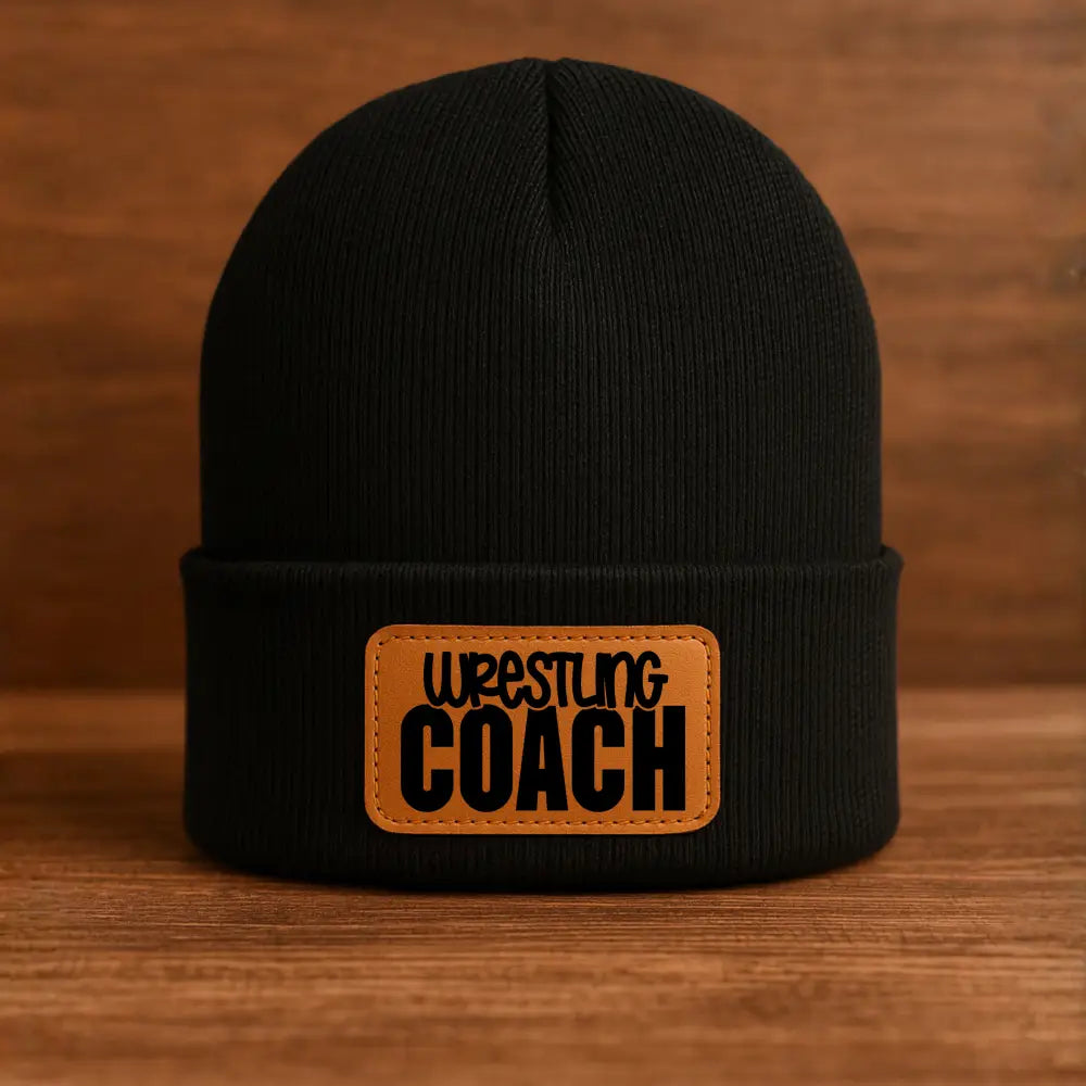 Coach Beanie Hat - Personalized - Black / Rawhide - Physical Product