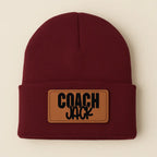 Coach Beanie Hat - Personalized - Maroon / Rawhide - Physical Product