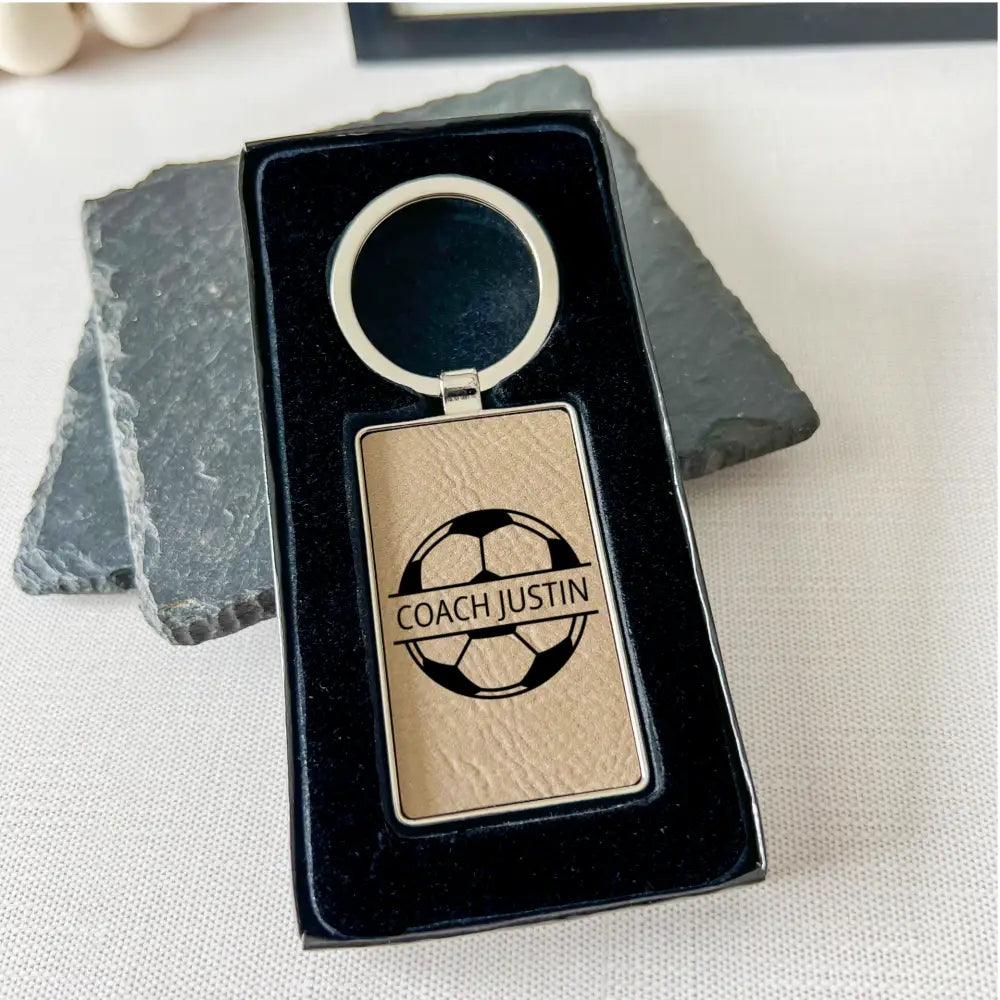 Coach Personalized Keychain with Gift Box - Soccer - Physical Product