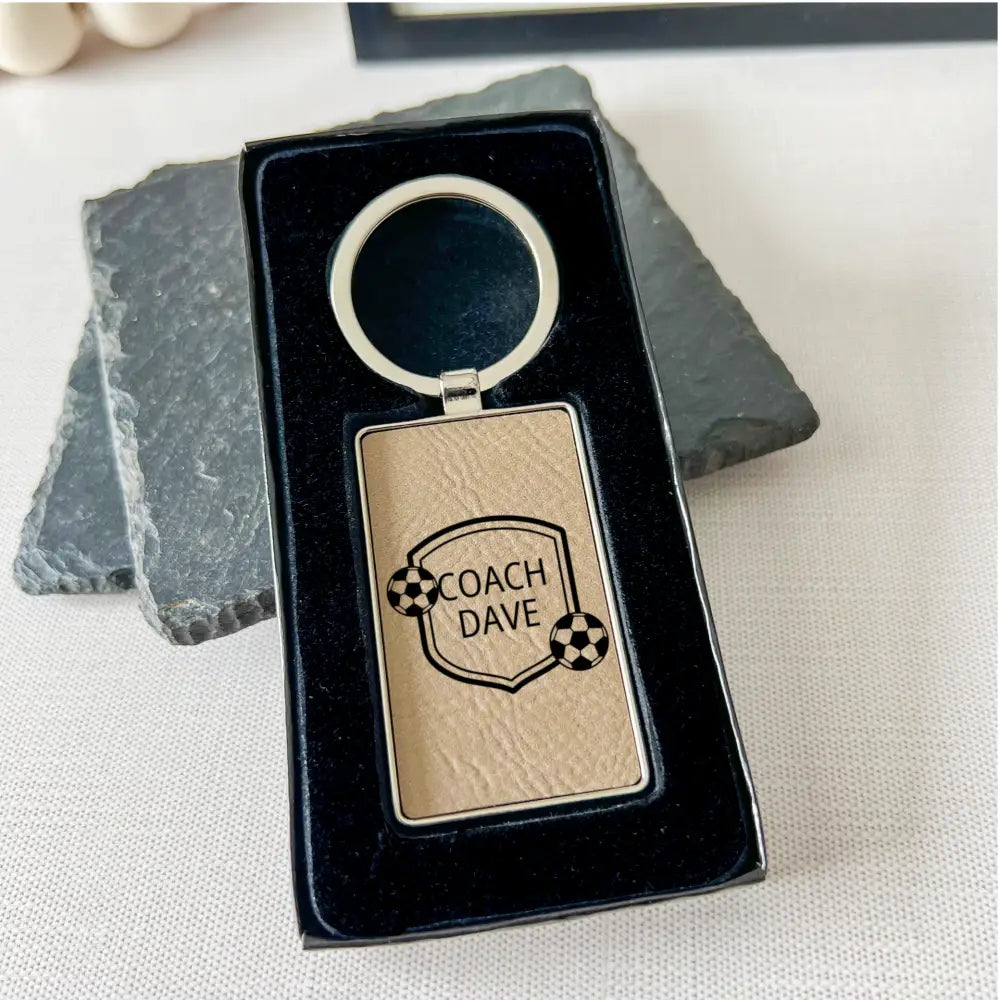 Coach Personalized Keychain with Gift Box - Soccer shield - Physical Product